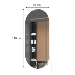 Vicco Miroir mural Blanc 110x50cm avec éclairage LED