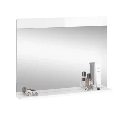 Vicco Miroir mural Blanc Haute brillance 80.1x62cm avec étagère