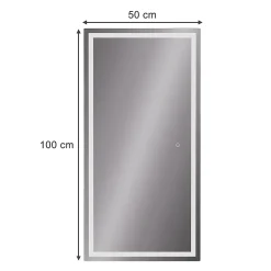 Vicco Miroir mural Verre 50x100cm avec éclairage frontal
