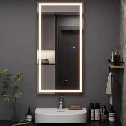 Vicco Miroir mural Verre 50x100cm avec éclairage frontal