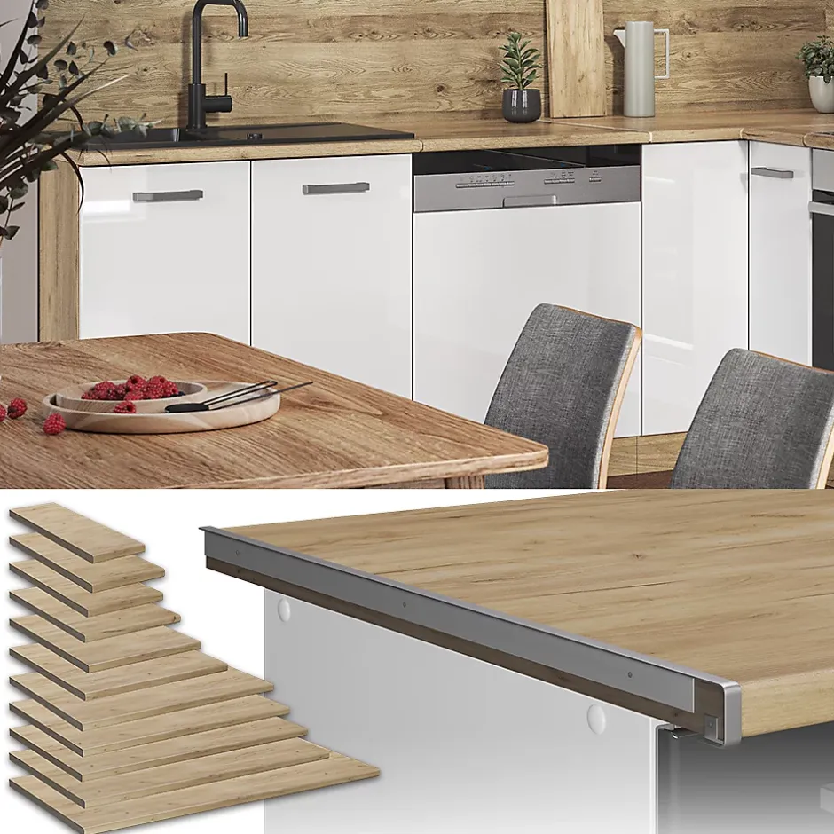 Vicco Plan de travail cuisine Chêne de force doré 120cm* Plan De Travail Buanderie