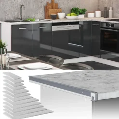 Vicco Plan de travail cuisine Marbre blanc 50cm* Plan De Travail Buanderie