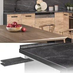 Vicco Plan de travail cuisine Anthracite 160cm* Plan De Travail Buanderie