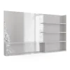 Vicco Étagère à miroir Blanc Haute brillance 119.8x70cm avec compartiments ouverts* Armoire De Toilette