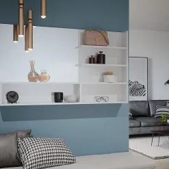 Vicco Étagère à miroir Blanc Haute brillance 119.8x70cm avec compartiments ouverts* Armoire De Toilette