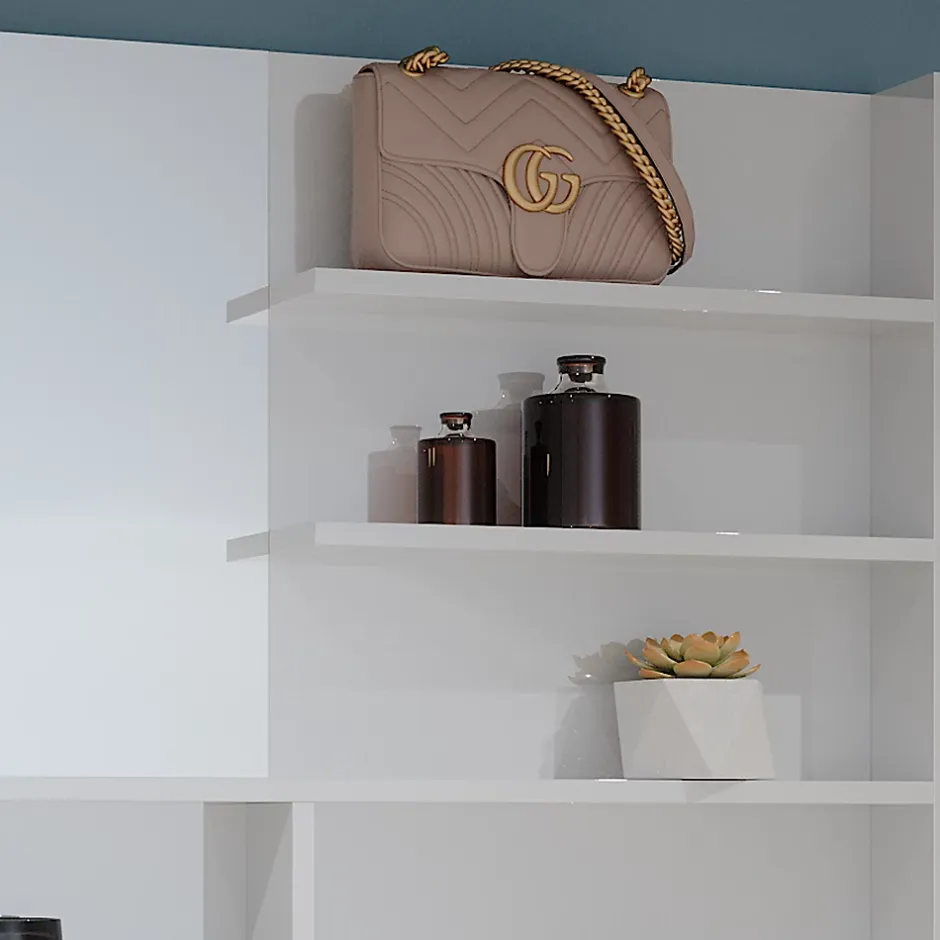 Vicco Étagère à miroir Blanc Haute brillance 119.8x70cm avec compartiments ouverts* Armoire De Toilette