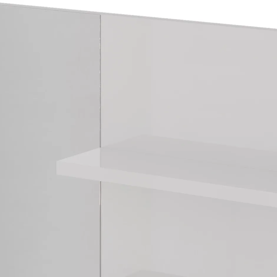 Vicco Étagère à miroir Blanc Haute brillance 119.8x70cm avec compartiments ouverts* Armoire De Toilette