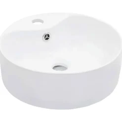 Vidaxl Lavabo avec Trop-Plein Lave-Mains Vasque à Poser Monter Salle de Bain Intérieur Salle d'Eau Cabine de Toilette Maison 14391