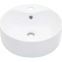 Vidaxl Lavabo avec Trop-Plein Lave-Mains Vasque à Poser Monter Salle de Bain Intérieur Salle d'Eau Cabine de Toilette Maison 14391