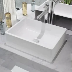 Vidaxl Lavabo Céramique Lave-Mains Vasque Evier pour Salle de Bain Toilette 142339* Lavabo