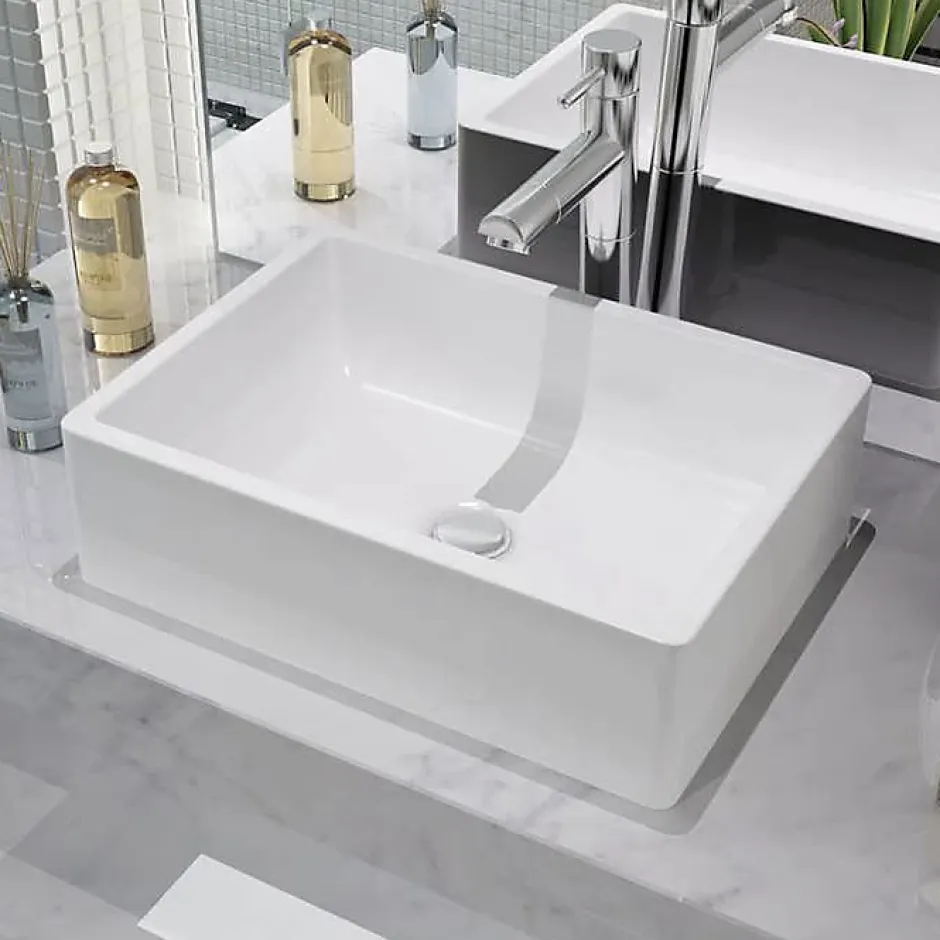 Vidaxl Lavabo Céramique Lave-Mains Vasque Evier pour Salle de Bain Toilette 142339* Lavabo