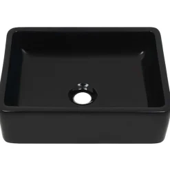 Vidaxl Lavabo Céramique Rectangulaire Noir Vasque Salle de Bain Toilette 142734* Lavabo