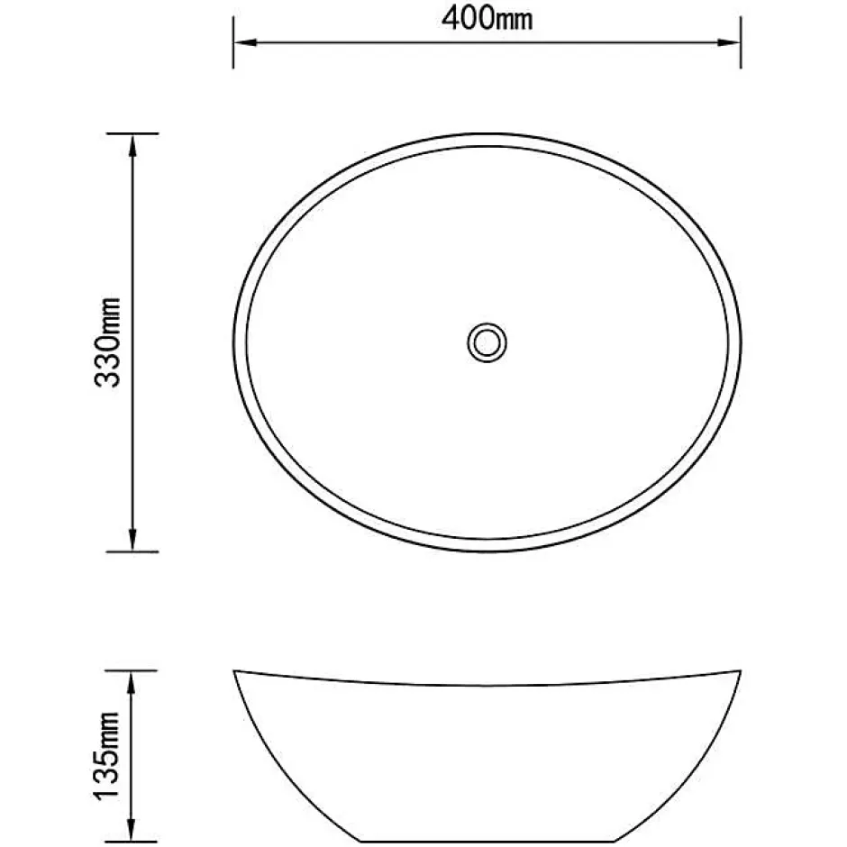 Vidaxl Lavabo en Forme Ovale Céramique Blanc Lave-mains Vasque Salle de Bain 140674* Vasque À Poser