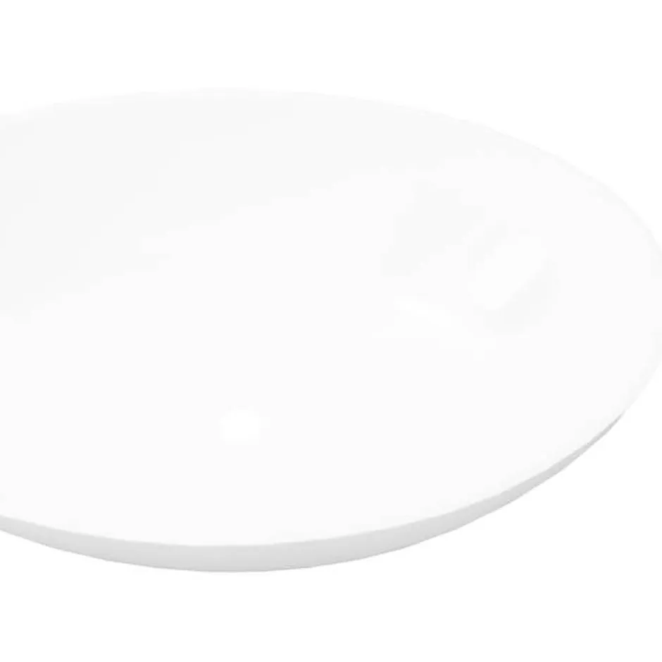 Vidaxl Lavabo en Forme Ovale Céramique Blanc Lave-mains Vasque Salle de Bain 140674* Vasque À Poser