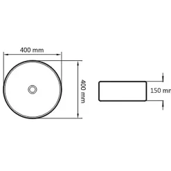 Vidaxl Lavabo Ronde Céramique Lave-Mains Vasque Evier pour Salle de Bain 142340