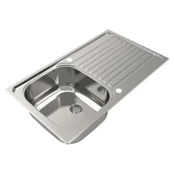Évier compact de cuisine 1 cuve et 1 égouttoir en acier inoxydable Jabiri* Evier Et Robinet De Buanderie