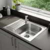 Évier compact de cuisine 1 cuve et 1 égouttoir XS en acier inoxydable Jabiri