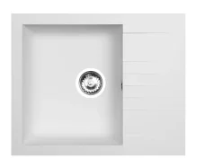 Nord Inox Évier compact en composite blanc 1 bac à encastrer Karta