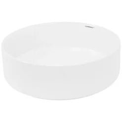 ECD Germany Évier céramique vasque a poser ronde moderne lave-mains salle de bain 355 mm