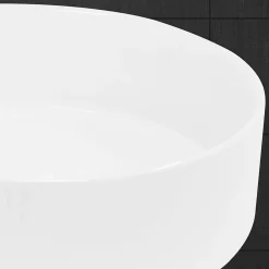 ECD Germany Évier céramique vasque a poser ronde moderne lave-mains salle de bain 355 mm