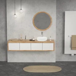 ECD Germany Évier céramique vasque a poser ronde moderne lave-mains salle de bain 355 mm