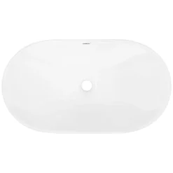 ECD Germany Évier céramique vasque a poser ovale moderne lave-mains salle de bain 640x365 mm