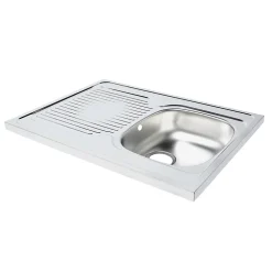 Évier de cuisine à poser 1 bac Mayr acier inoxydable gris* Evier Et Robinet De Buanderie