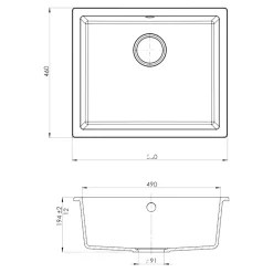 GoodHome Évier de cuisine en composite de quartz blanc mat 1 bac à encastrer Sorrel