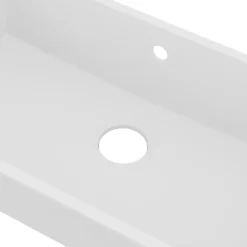 GoodHome Évier de cuisine en composite de quartz blanc 1 bac à encastrer Sorrel* Evier Et Robinet De Buanderie