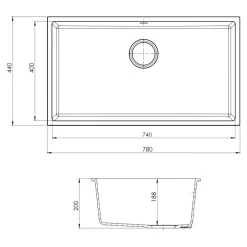 GoodHome Évier de cuisine en composite de quartz blanc 1 bac à encastrer Sorrel* Evier Et Robinet De Buanderie