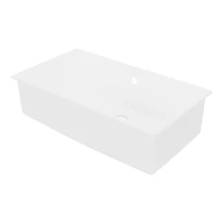 GoodHome Évier de cuisine en composite de quartz blanc 1 bac à encastrer Sorrel* Evier Et Robinet De Buanderie