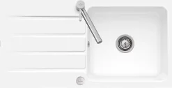 Villeroy & Boch Évier de cuisine en céramique 1 cuve à encastrer Collection blanc brillant* Evier Et Robinet De Buanderie