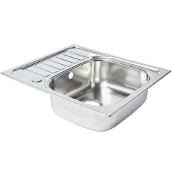 Cooke & Lewis Évier de cuisine en inox poli 1 bac à encastrer Sagan