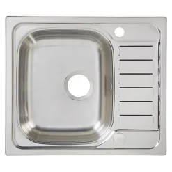 Cooke & Lewis Évier de cuisine en inox poli 1 bac à encastrer Sagan