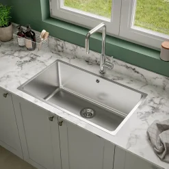 GoodHome Évier de cuisine sous-plan 1 cuve XL en acier inoxydable Villach* Evier Et Robinet De Buanderie