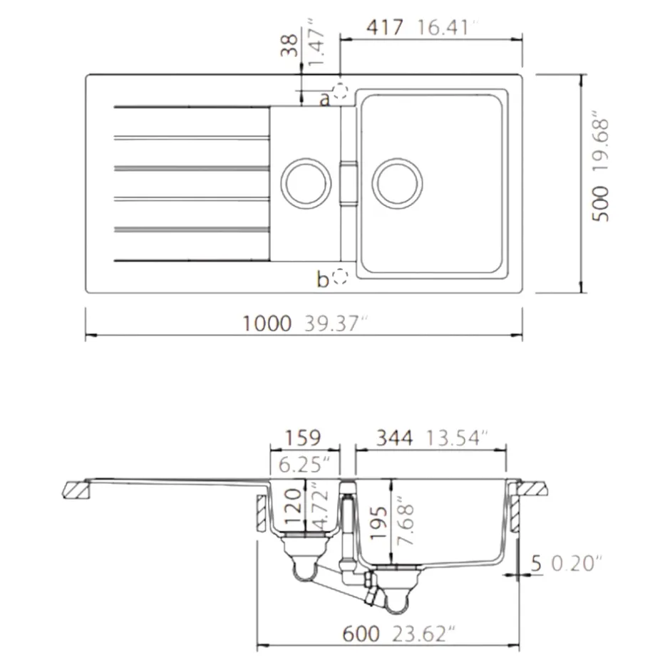 GoodHome Évier en composite de quartz blanc 1,5 bacs à encastrer Torla* Evier Et Robinet De Buanderie