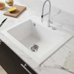 Villeroy & Boch Évier en céramique 1 cuve à encastrer Subway blanc mat