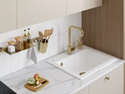 Villeroy & Boch Évier en céramique 1 cuve à encastrer Subway blanc brillant* Evier Et Robinet De Buanderie