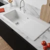 Villeroy & Boch Évier en céramique 1 cuve à gauche à encastrer Subway Style blanc mat* Evier Et Robinet De Buanderie