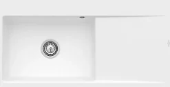 Villeroy & Boch Évier en céramique 1 cuve à gauche à encastrer Subway Style blanc mat* Evier Et Robinet De Buanderie