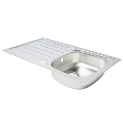 Cooke & Lewis Évier en inox finition nid d'abeille 1 bac à encastrer Nakaya