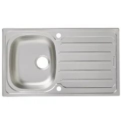 Cooke & Lewis Évier en inox finition nid d'abeille 1 bac à encastrer Nakaya