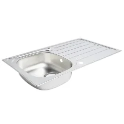Cooke & Lewis Évier en inox finition nid d'abeille 1 bac à encastrer Nakaya