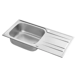 Cooke & Lewis Évier en inox finition nid d'abeille 1 bac à encastrer Lyell