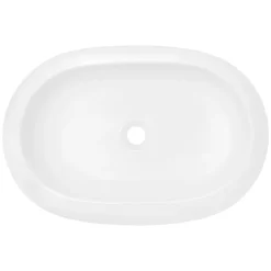 ECD Germany Évier lavabo vasque a poser ovale céramique lave-mains salle de bain 630x420 mm* Vasque À Poser