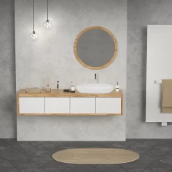 ECD Germany Évier lavabo vasque a poser ovale céramique lave-mains salle de bain 630x420 mm* Vasque À Poser