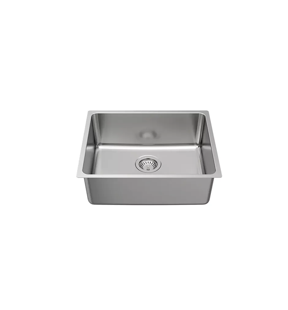 Essebagno Évier sous-plan en inox finition gris 1 bac à encastrer Inoxa 54* Evier Et Robinet De Buanderie