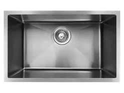 Essebagno Évier sous-plan en inox finition gun métal 1 bac à encastrer 76* Evier Et Robinet De Buanderie
