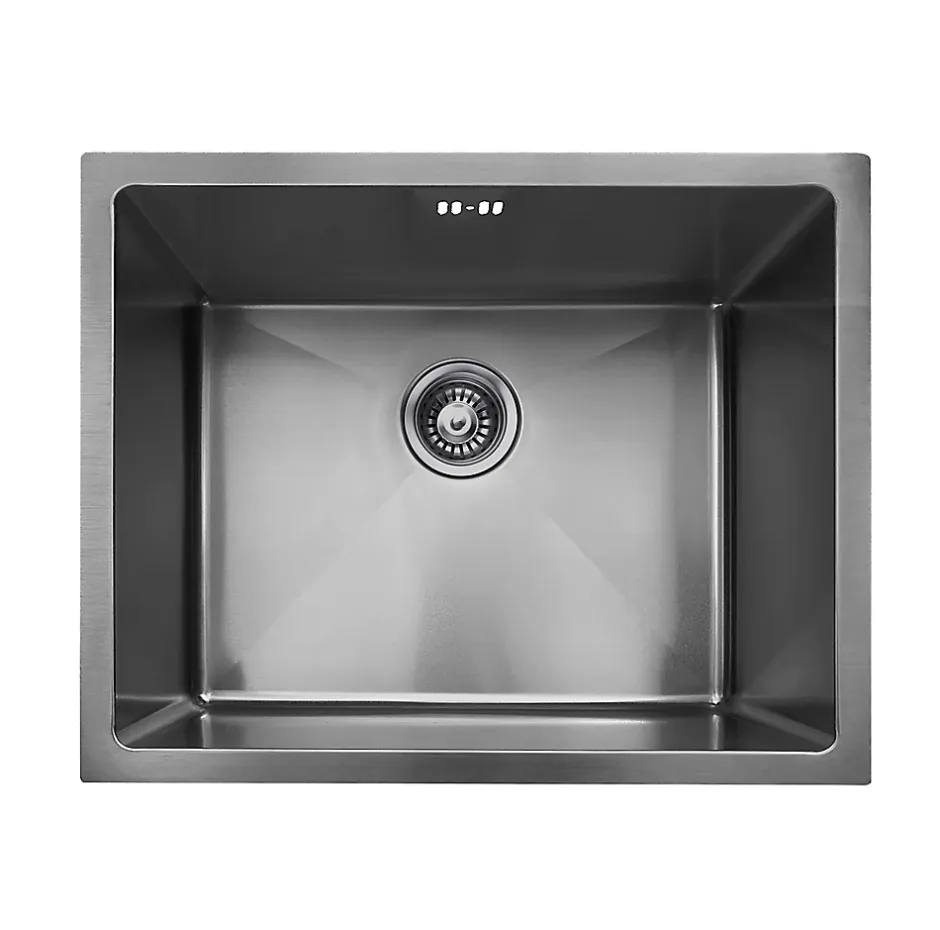 Essebagno Évier sous-plan en inox finition gun métal 1 bac à encastrer Luisa 55