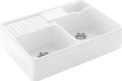 Villeroy & Boch Évier timbre d'office de cuisine à poser 2 bacs Tradition céramique blanc brillant
